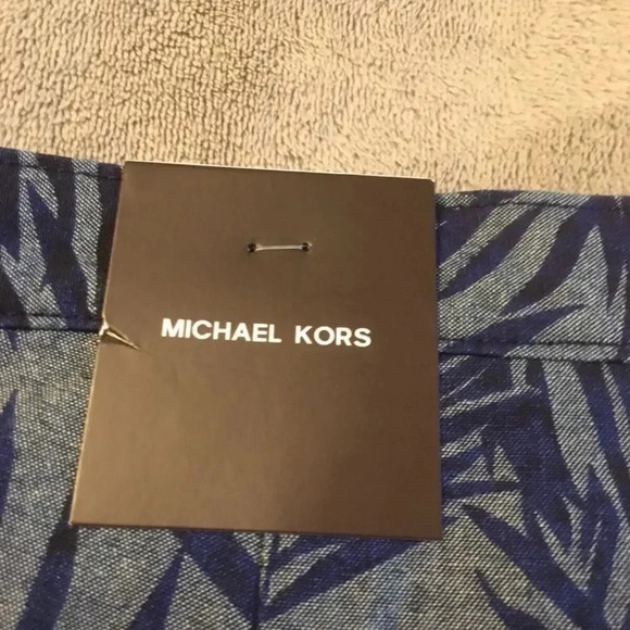 Michael Kors Blue Tropical Casual Shorts NWT - Picture 5 of 10